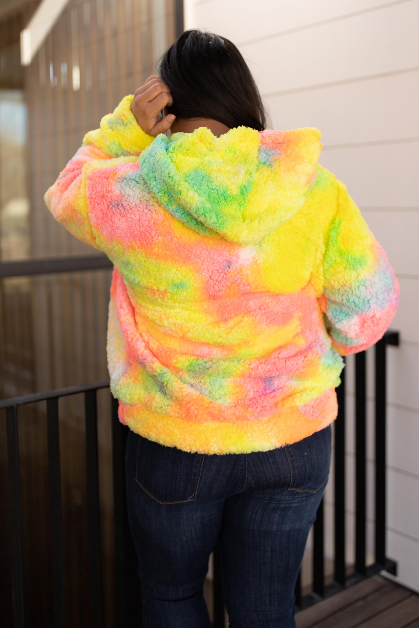 Shades and Sherpa Pullover in Sunrise