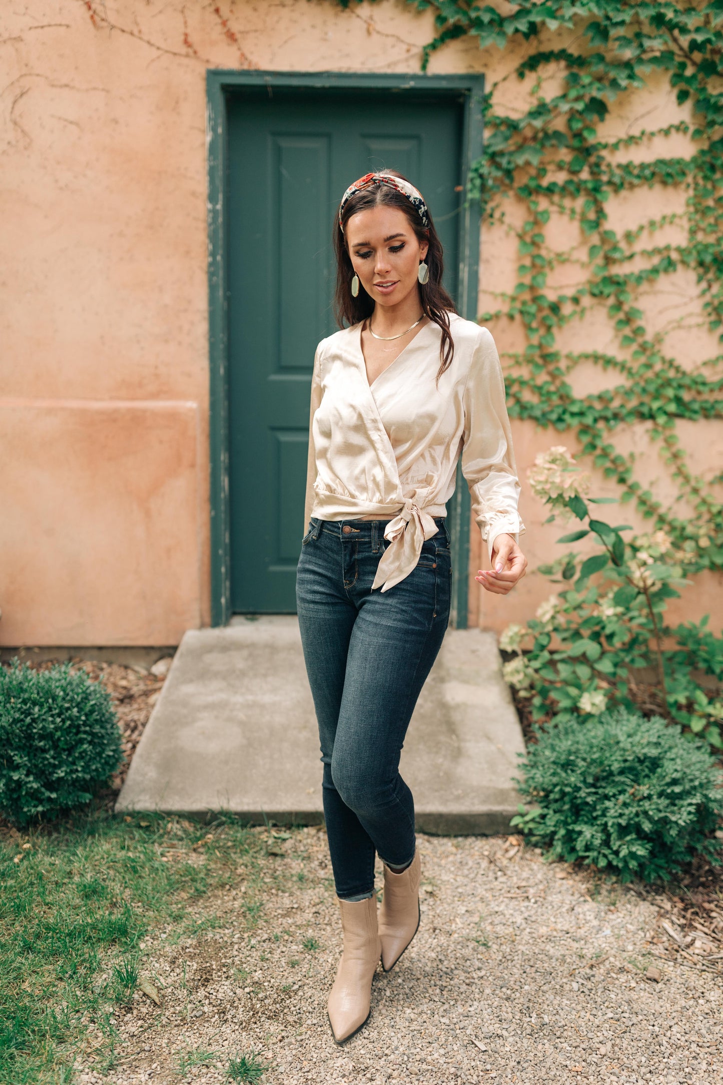 Simple Satin Top in Cream
