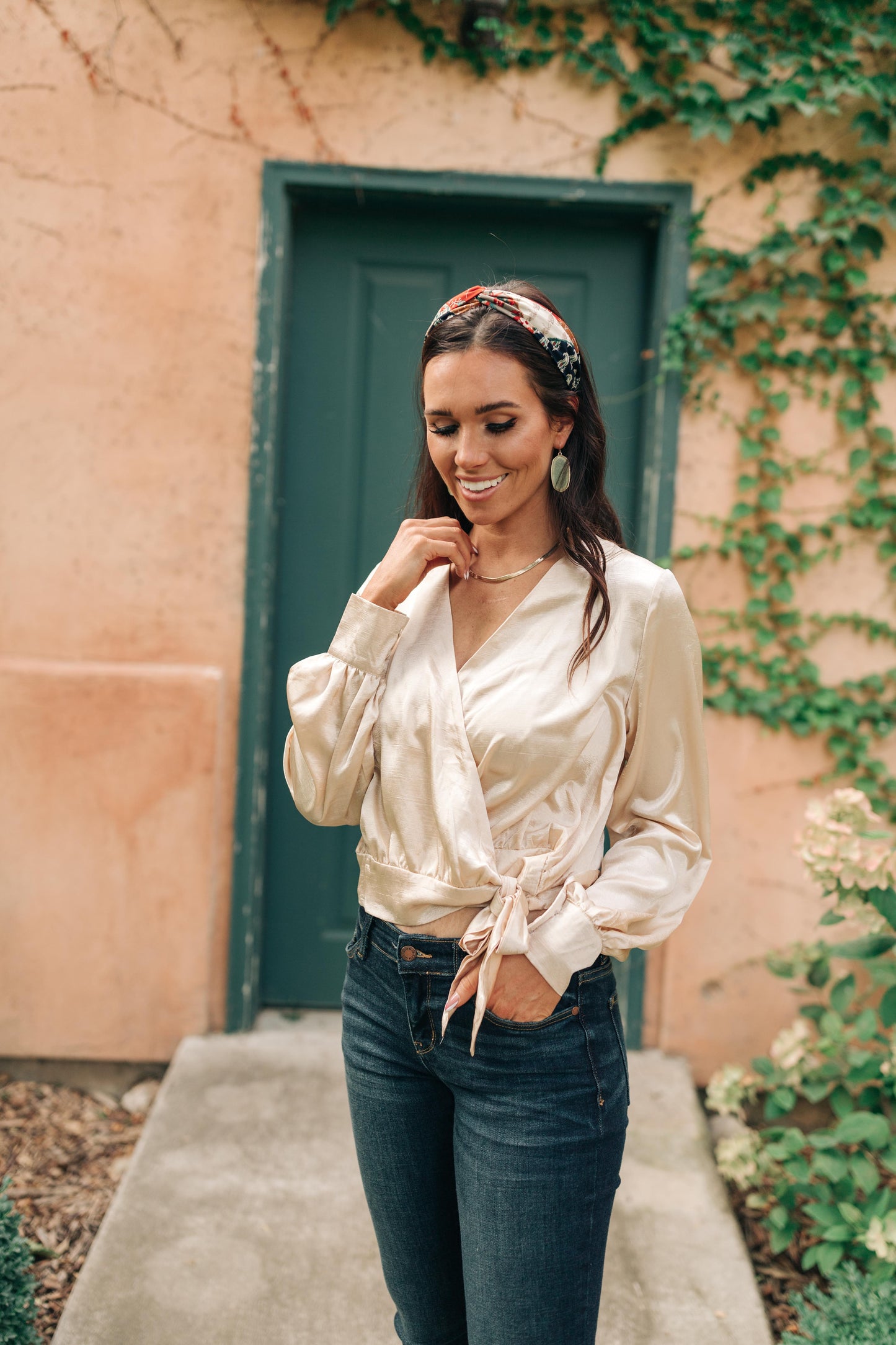 Simple Satin Top in Cream