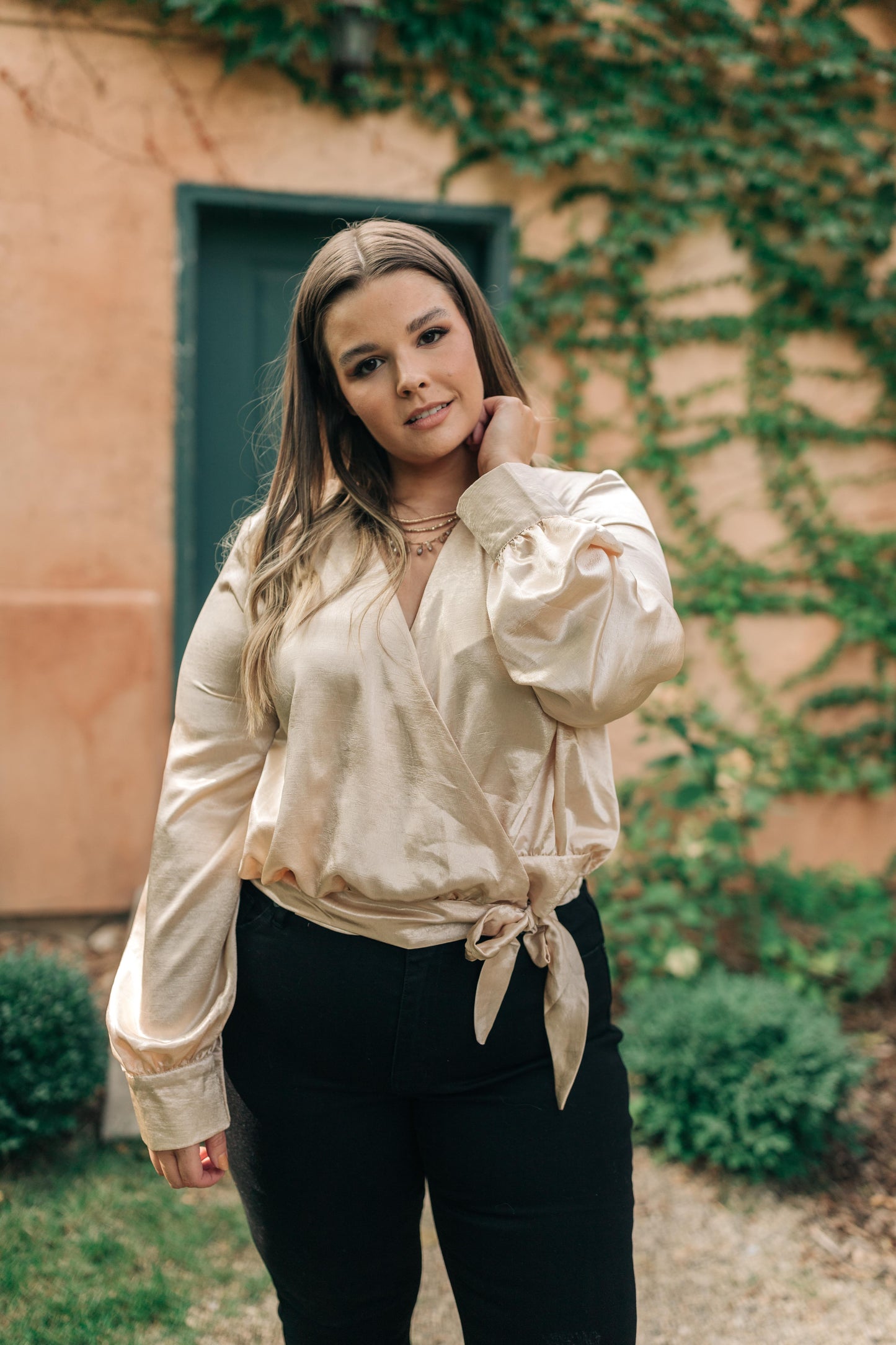 Simple Satin Top in Cream