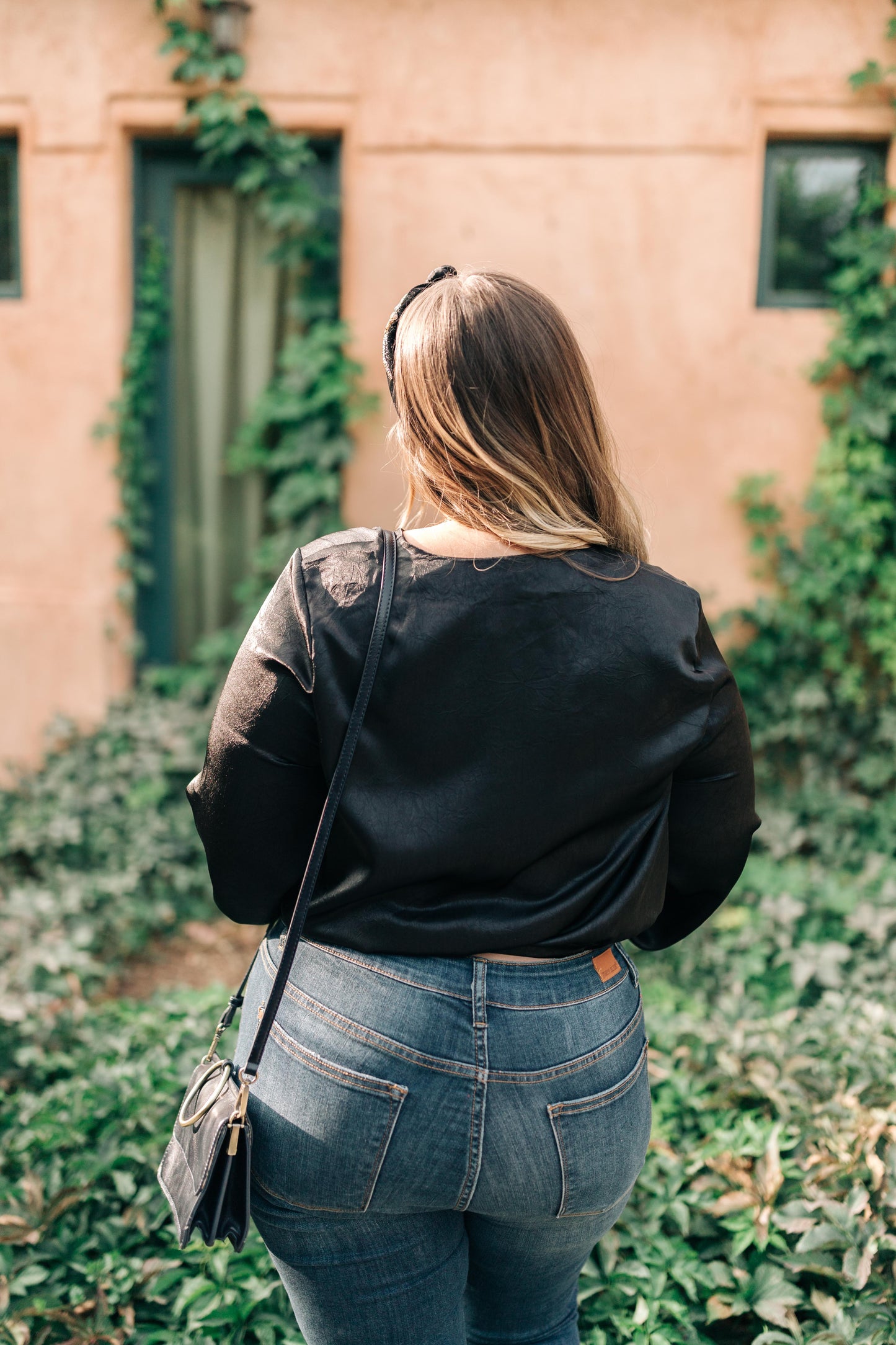 Simple Satin Top in Raven