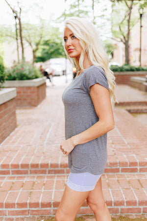 Simply Fabulous Athleisure Tee In Gray