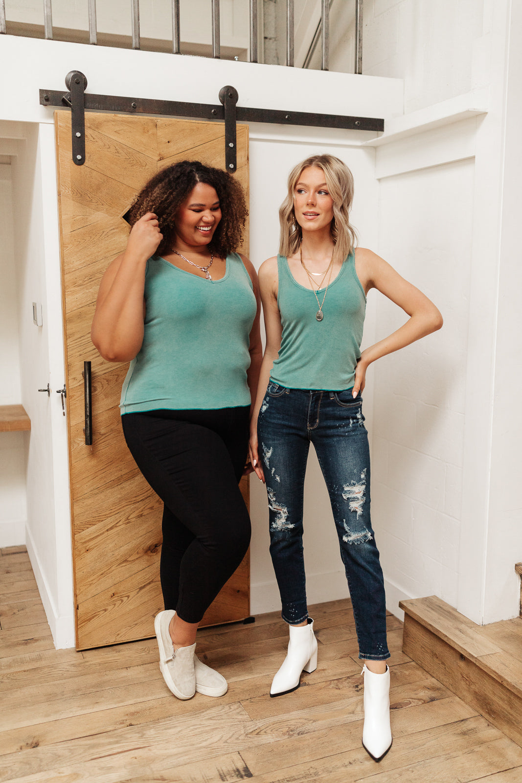 Stay Easy Tank In Aqua