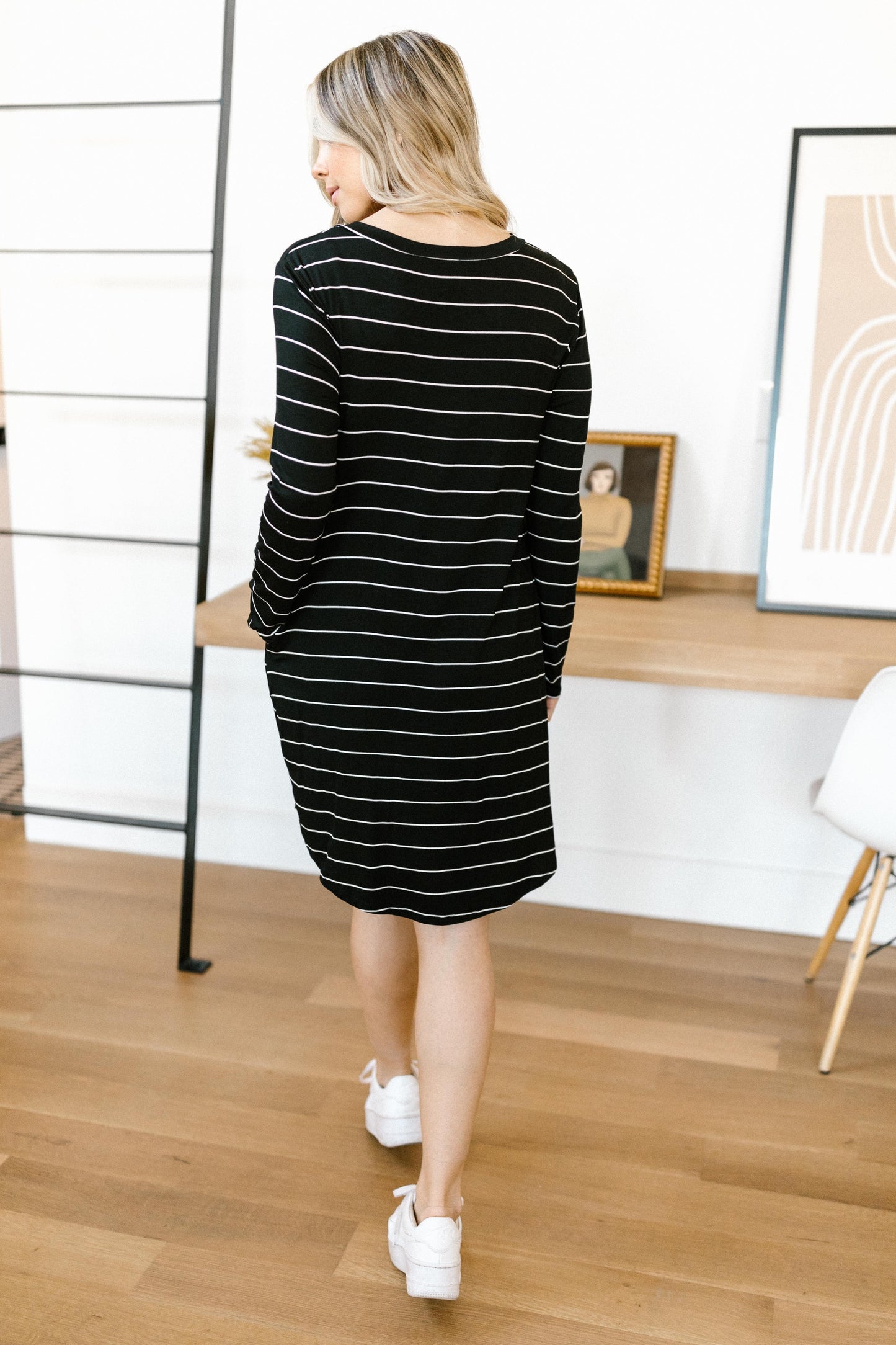 Stripes For Likes Dress in Black