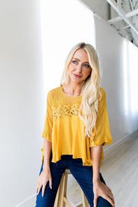 Sweet As Honey Mesh + Lace Blouse - ALL SALES FINAL