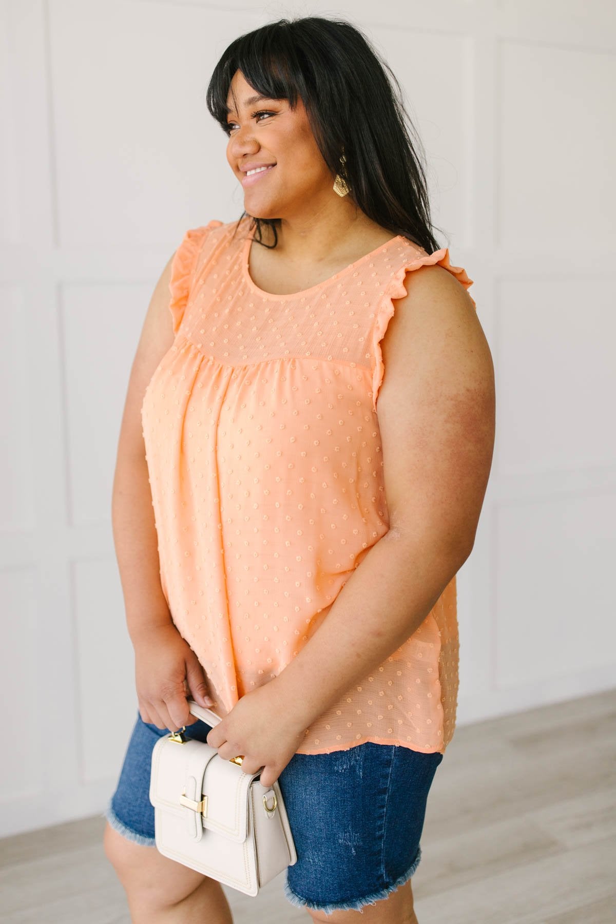 Swiss Twist Blouse in Peach
