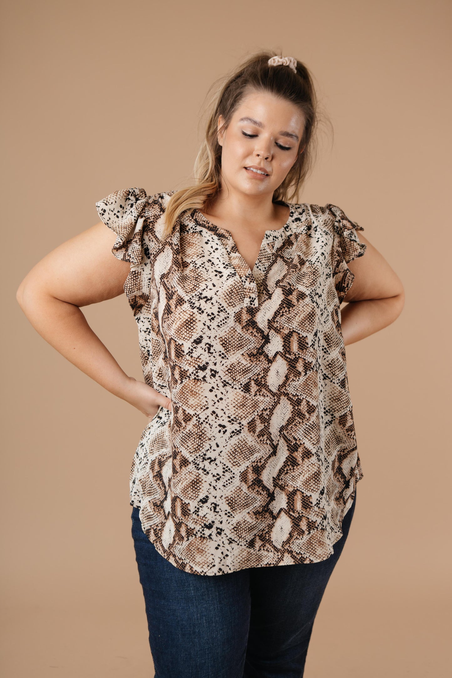Take A Break Snakeskin Blouse
