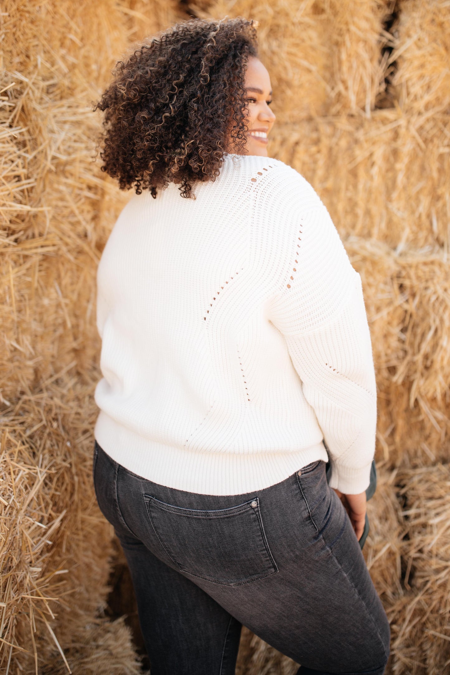 The Clara Turtle Neck Top in White
