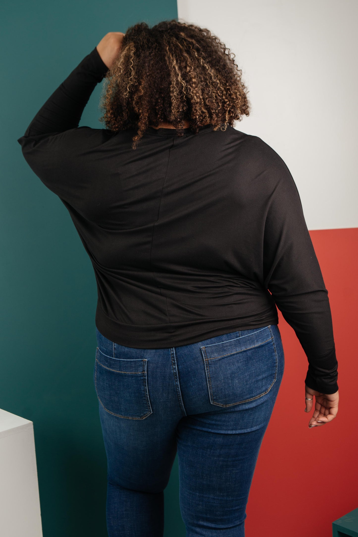 The Lillian Cut-Out Neckline Top in Black