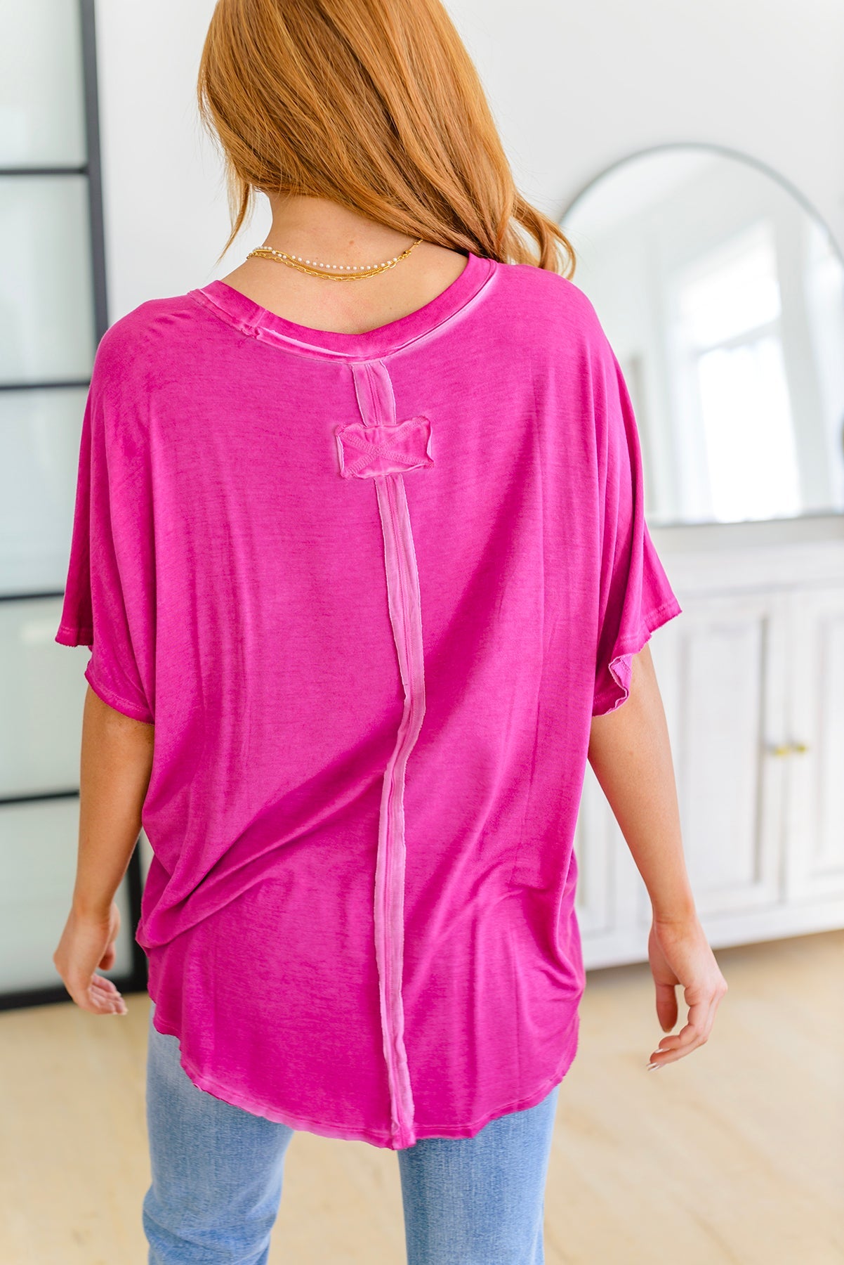The Remix Oversized Mineral Washed T-Shirt in Magenta