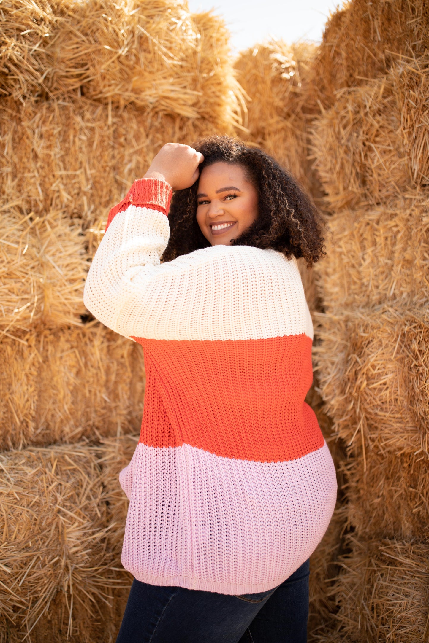 Three Times The Color Sweater in Lavender Combo