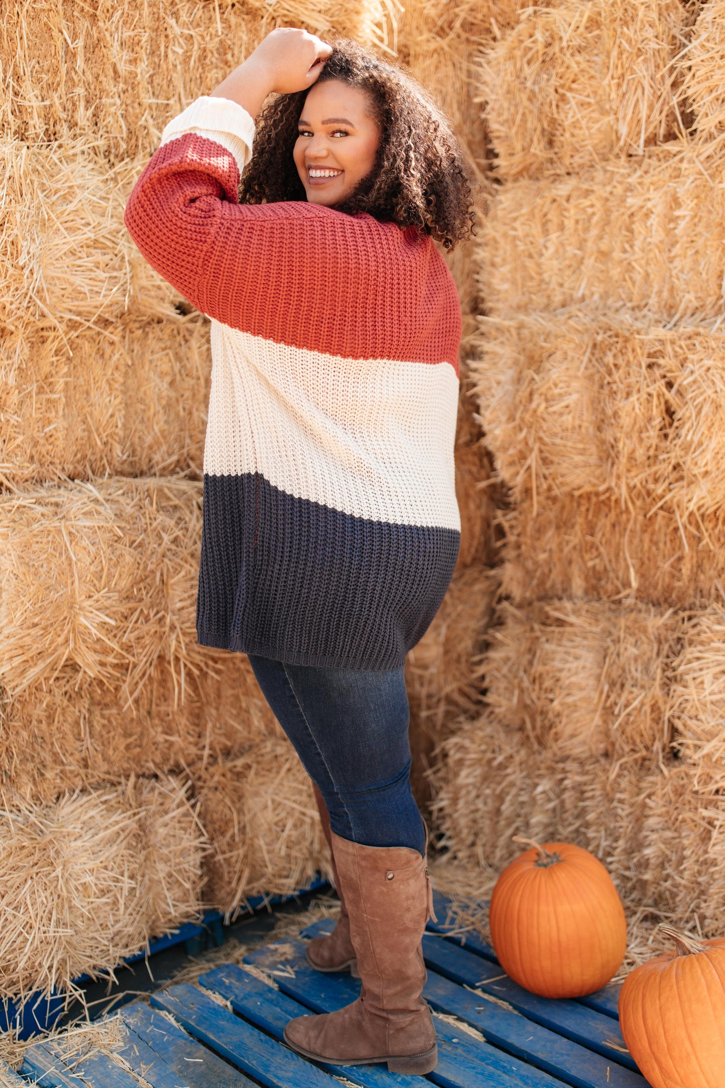 DOORBUSTER Three Times The Color Sweater in Navy Combo