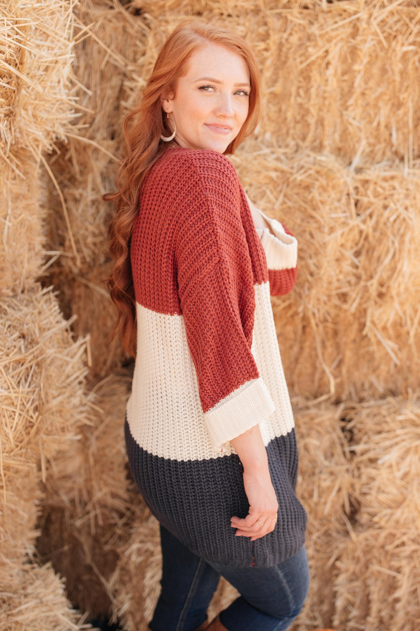 DOORBUSTER Three Times The Color Sweater in Navy Combo