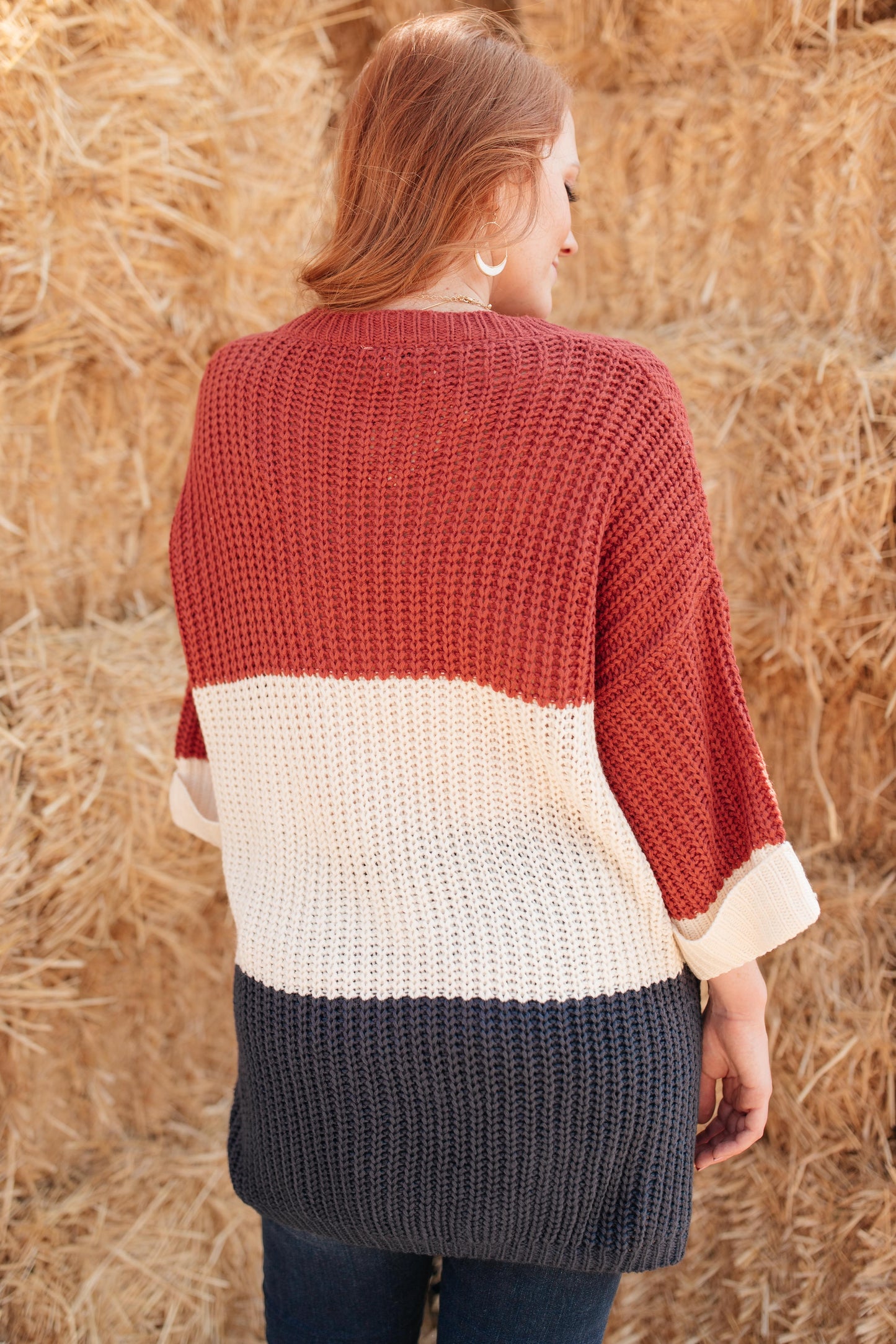 DOORBUSTER Three Times The Color Sweater in Navy Combo