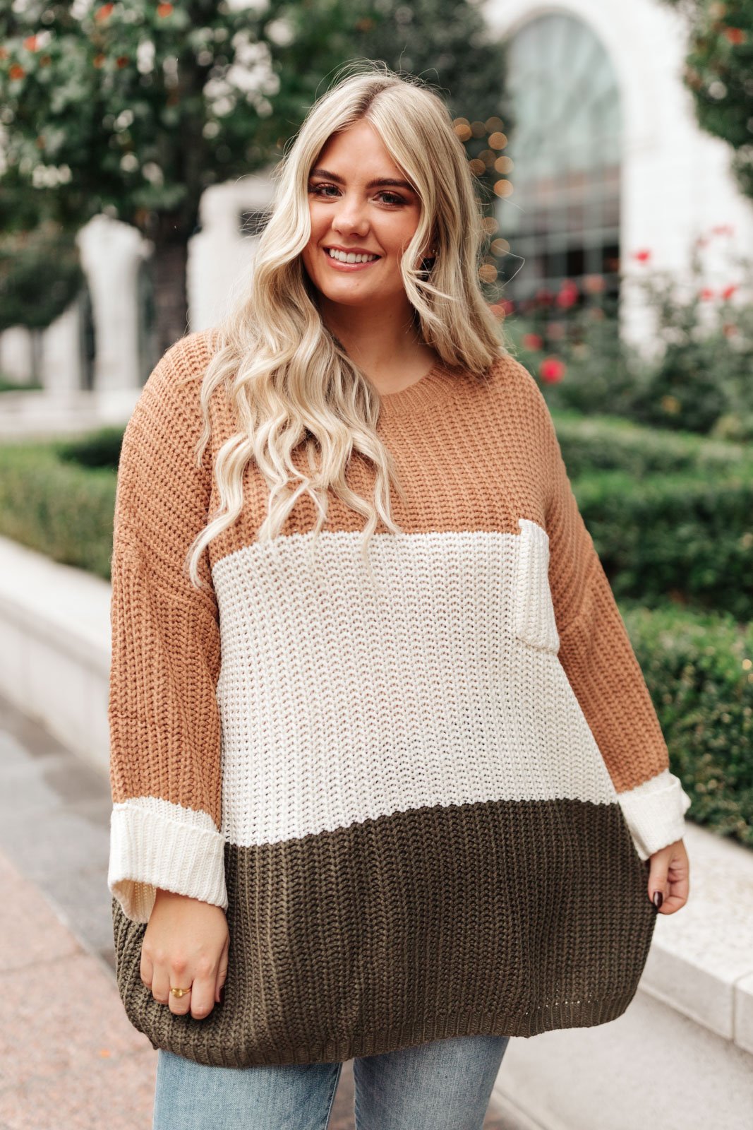DOORBUSTER Three Times The Color Sweater in Toffee Combo