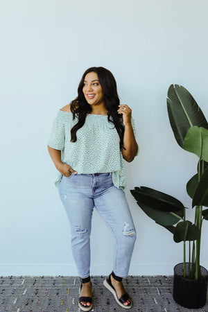Tiny Twinkling Top In Sage