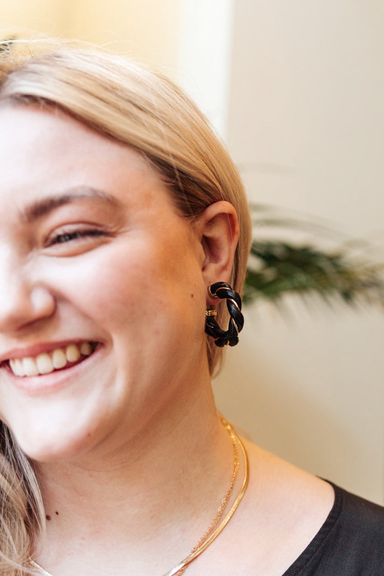 Twist N' Shout Leather Hoops