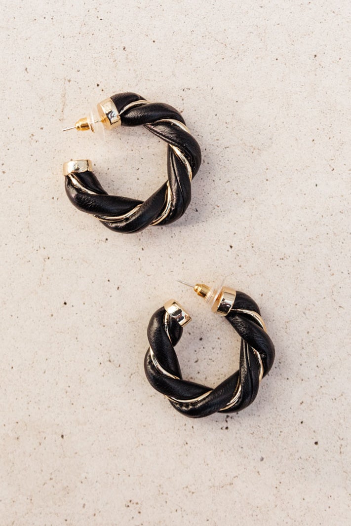 Twist N' Shout Leather Hoops
