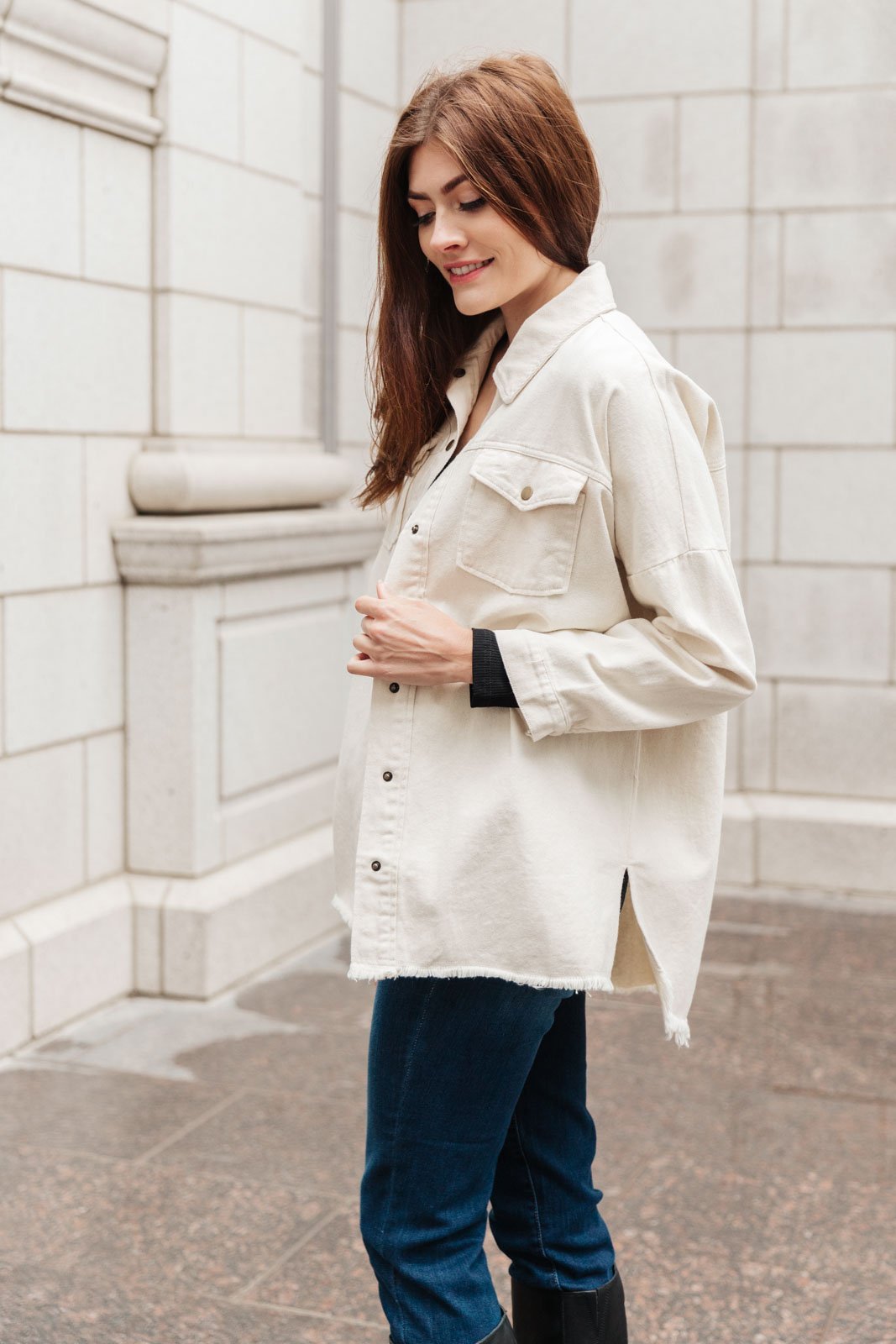 Western Calling Shacket in Oatmeal