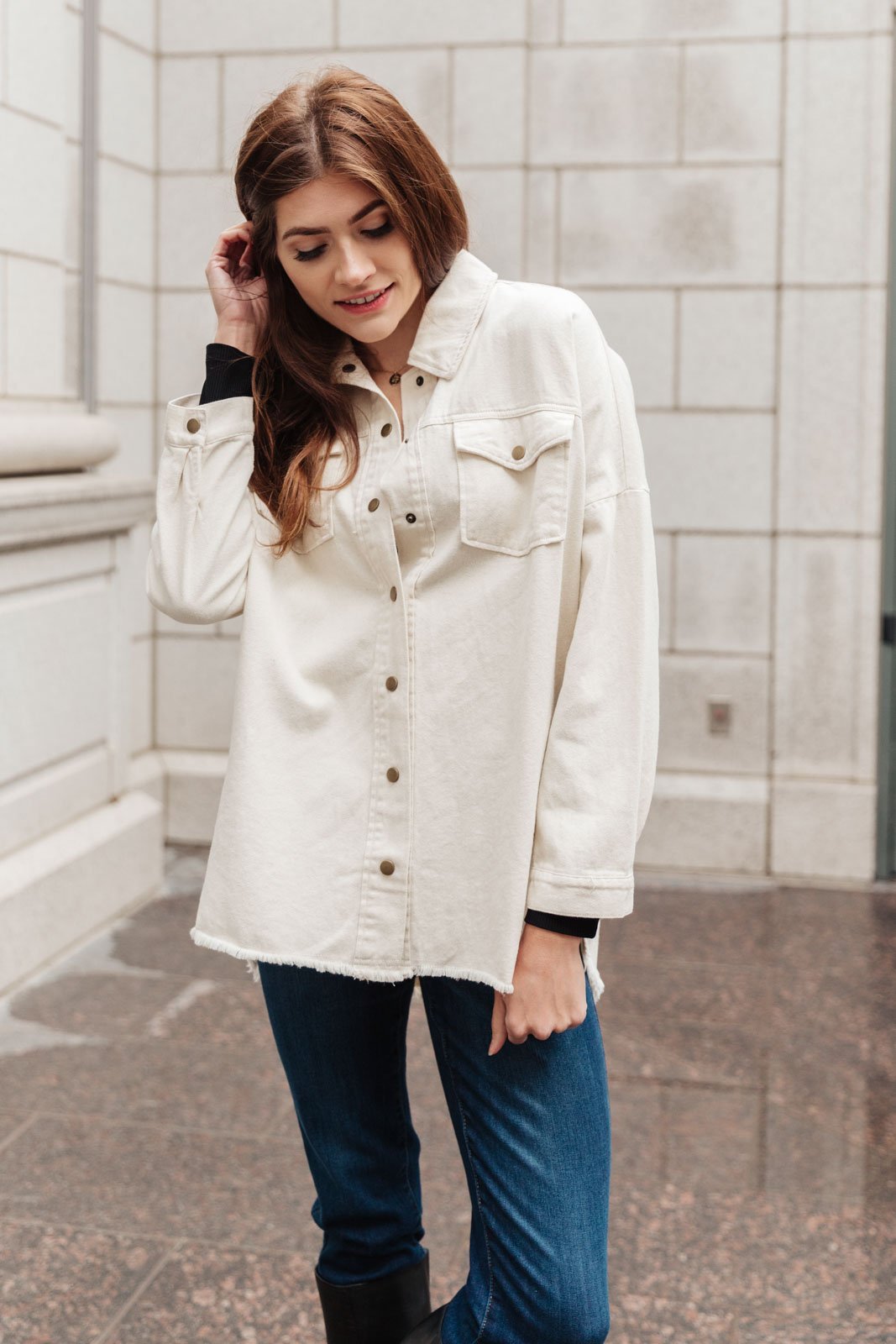Western Calling Shacket in Oatmeal