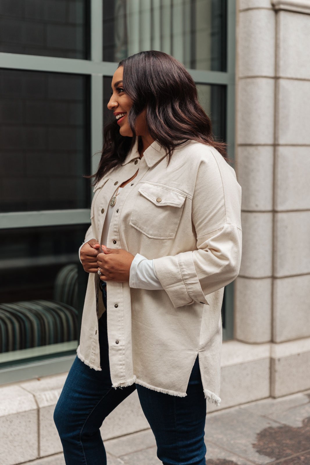 Western Calling Shacket in Oatmeal