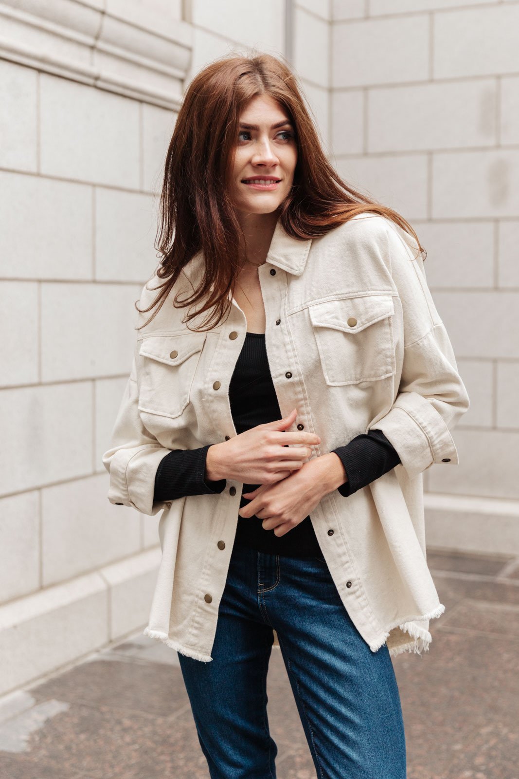 Western Calling Shacket in Oatmeal