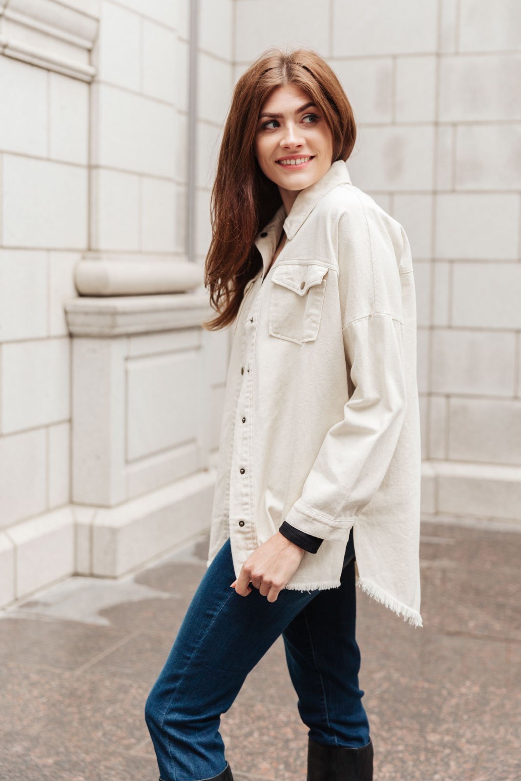Western Calling Shacket in Oatmeal