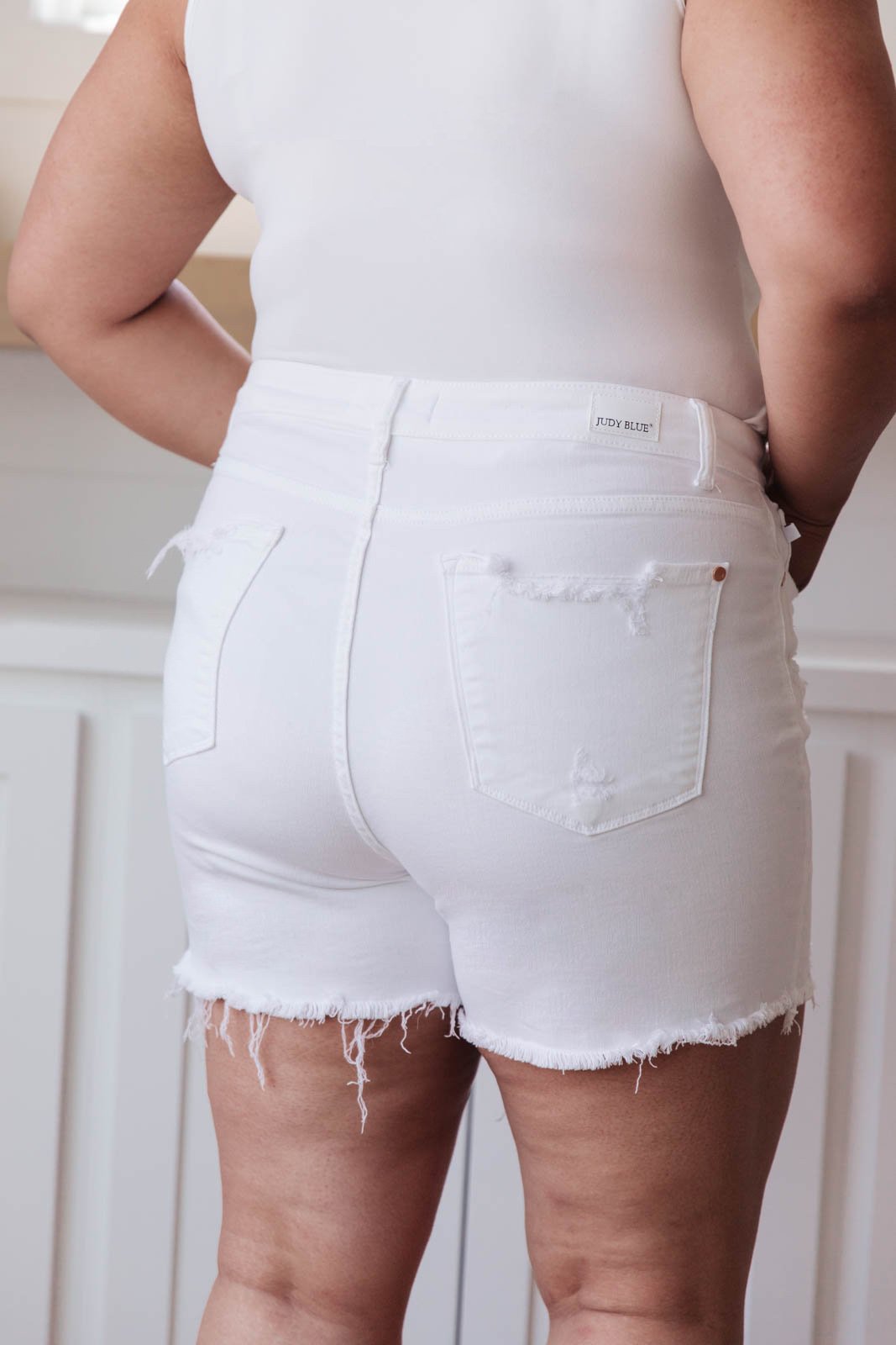 White Out Distressed Shorts
