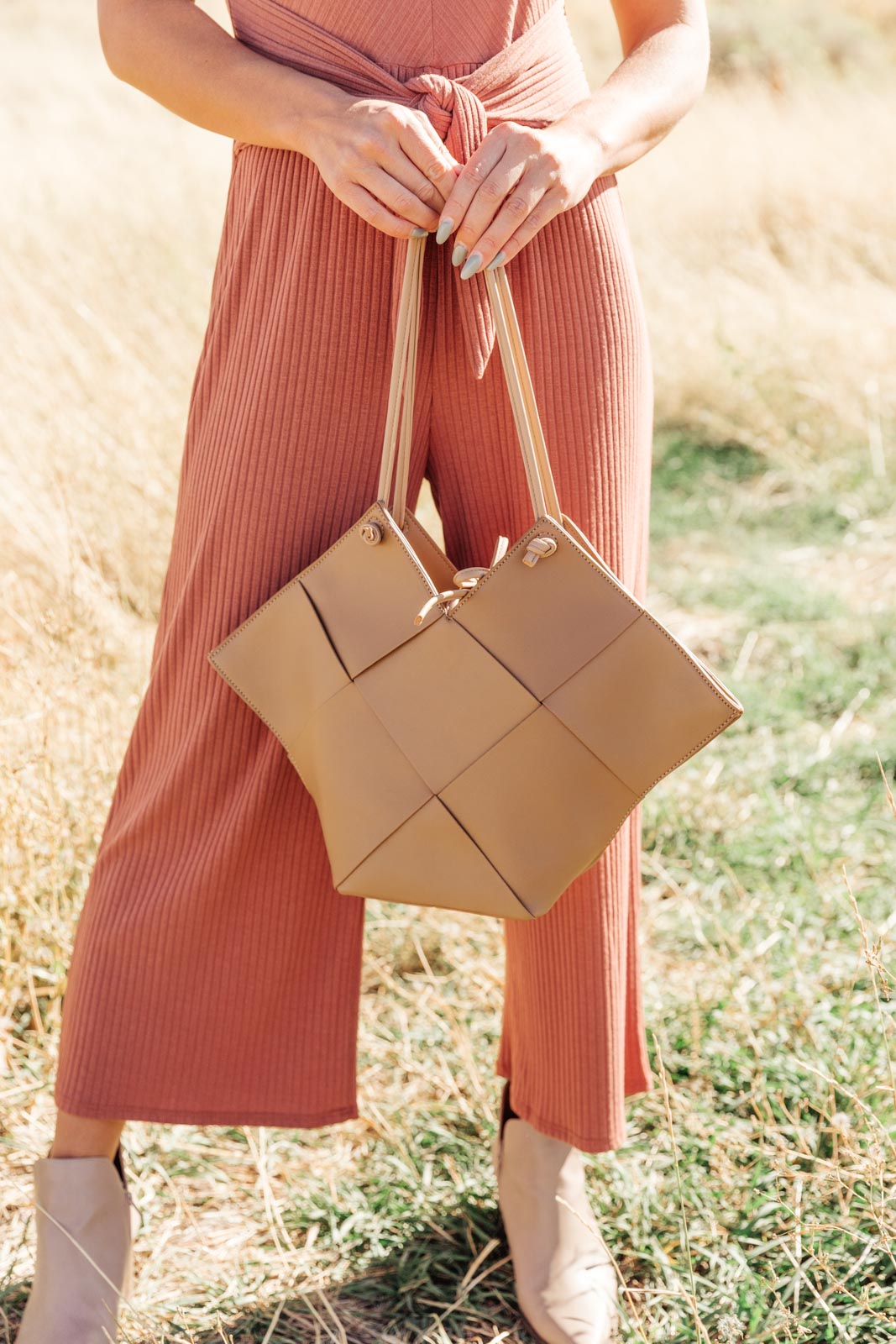 Woven Tote in Brown