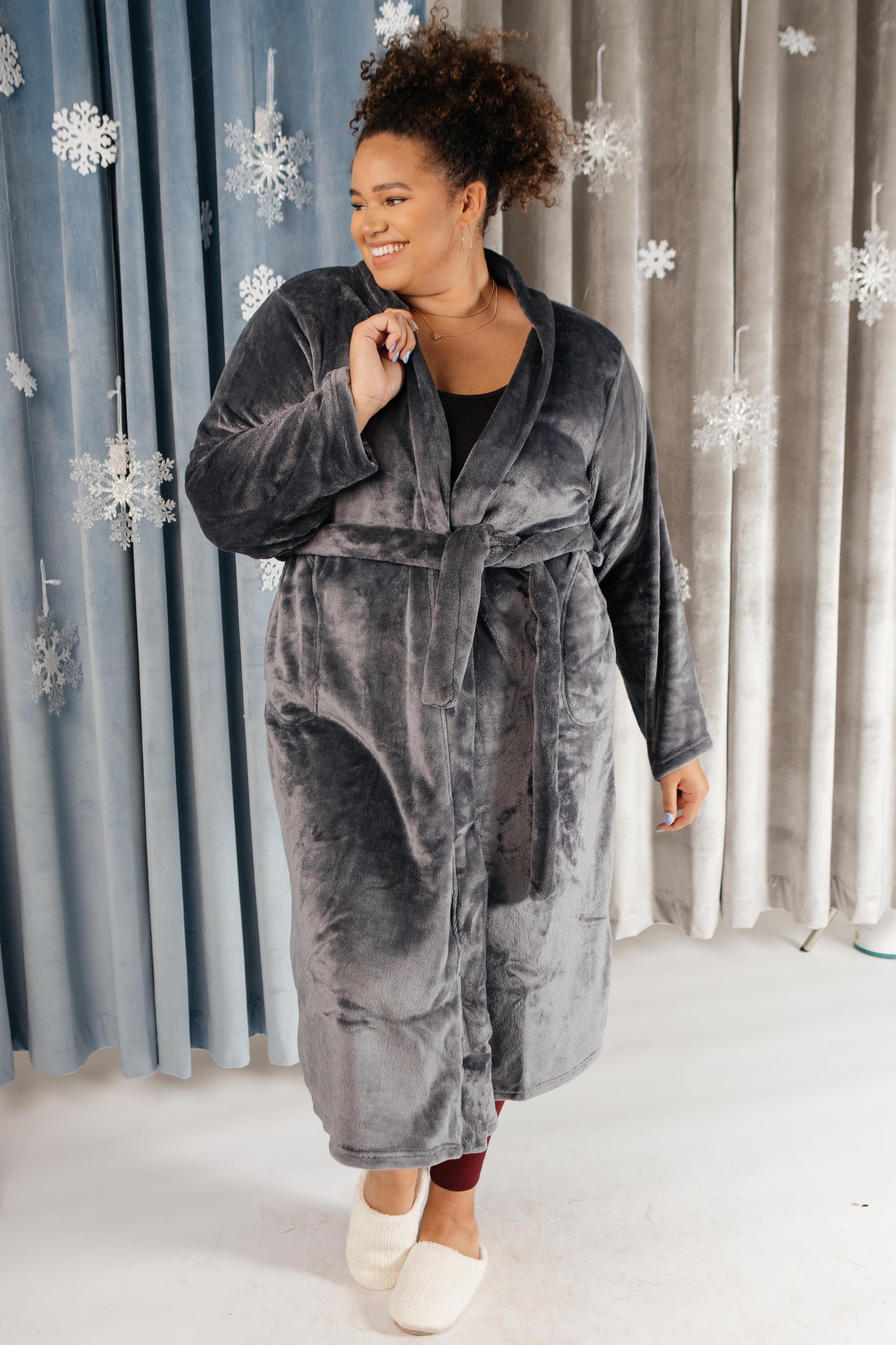 You Time Robe in Charcoal