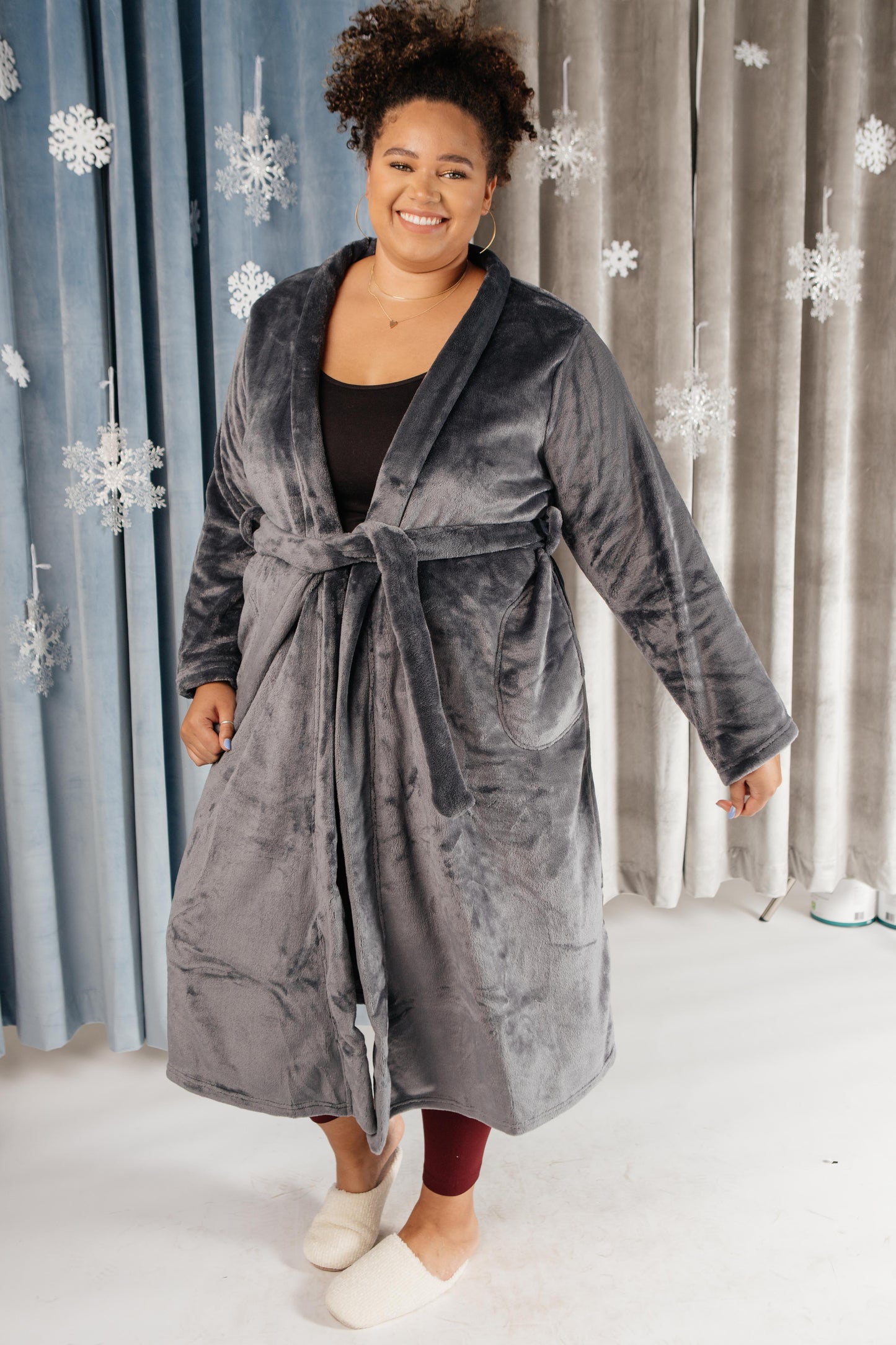 You Time Robe in Charcoal
