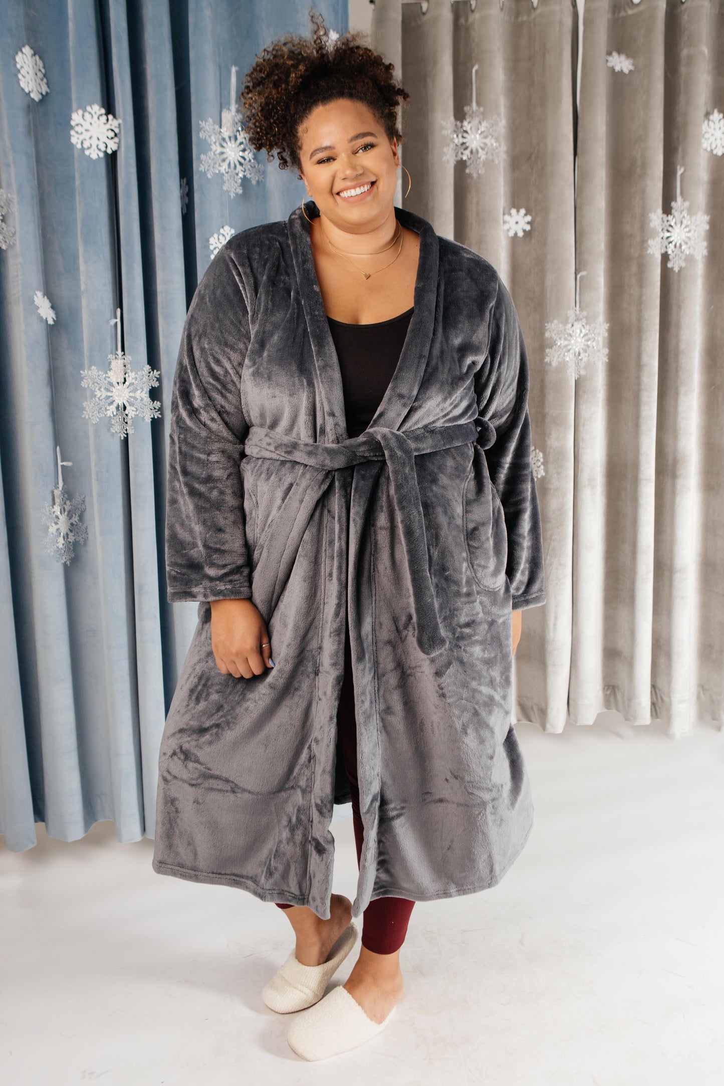 You Time Robe in Charcoal