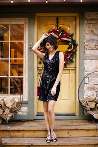 Midnight kiss top sequin dress
