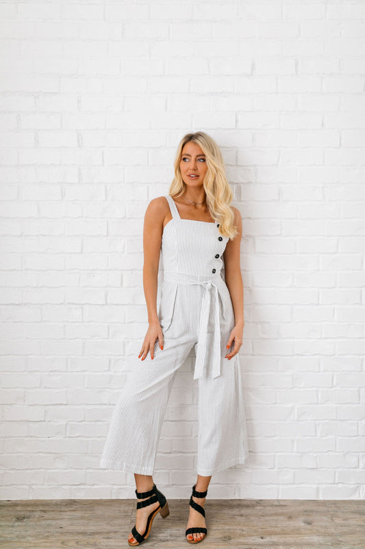 Alexis Striped Linen Jumpsuit