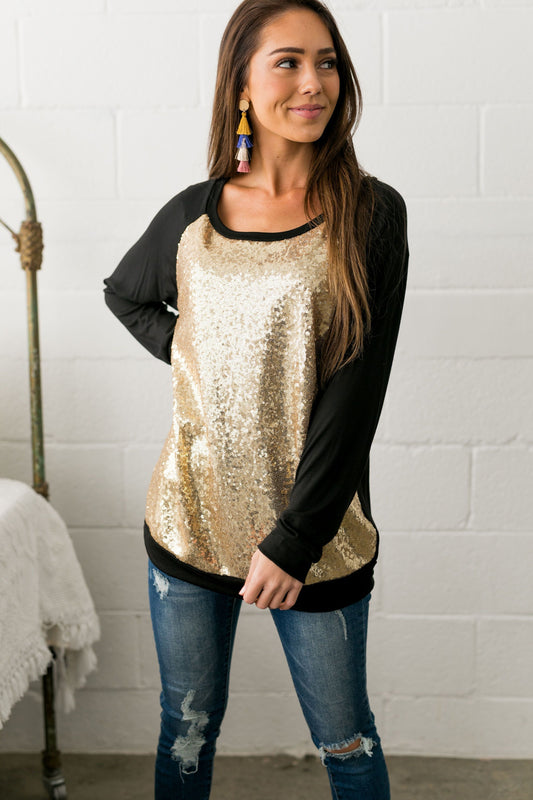 All That Glitters Is Gold Sequined Top