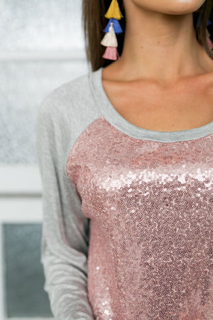 All That Glitters Is Pink Sequined Top