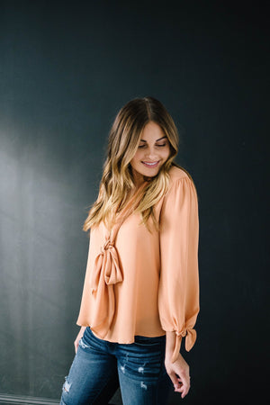 All Tied Up Blouse in Pumpkin