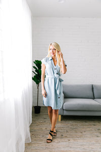 Amber Button Front Denim Dress