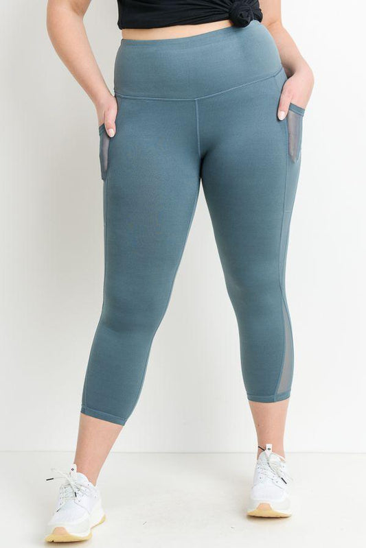 Running The World Leggings In Dusty Teal PLUS