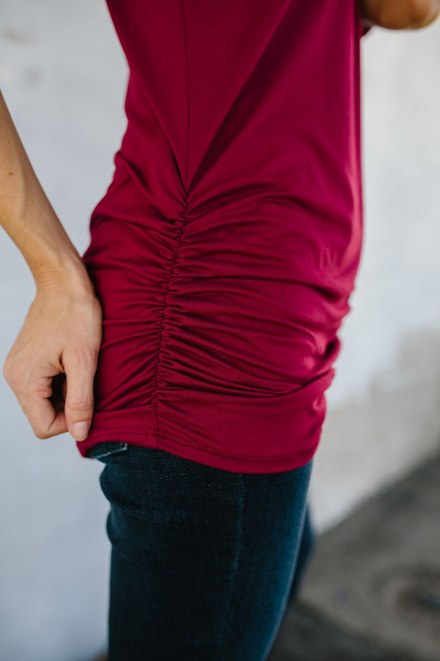 Armed With Lace Top In Burgundy