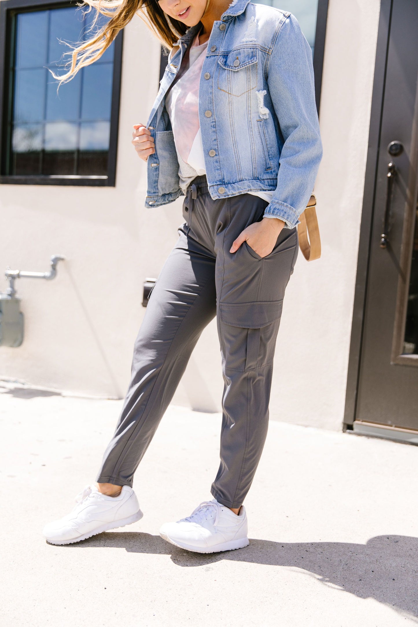 Athleisure Cargo Joggers In Slate