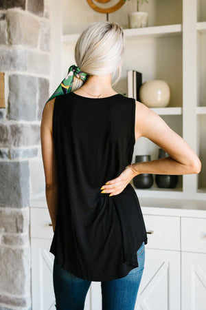 Bamboo Babydoll V-Neck Tank In Black