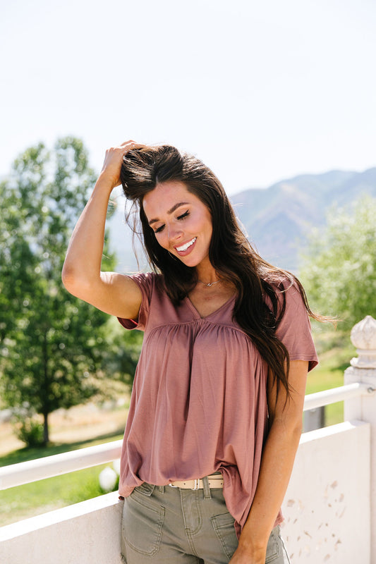 Bamboo Knit Top In Ginger