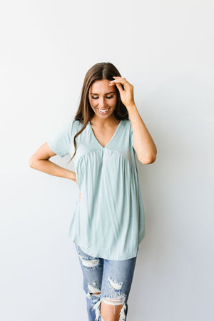 Bamboo Knit Top In Sage