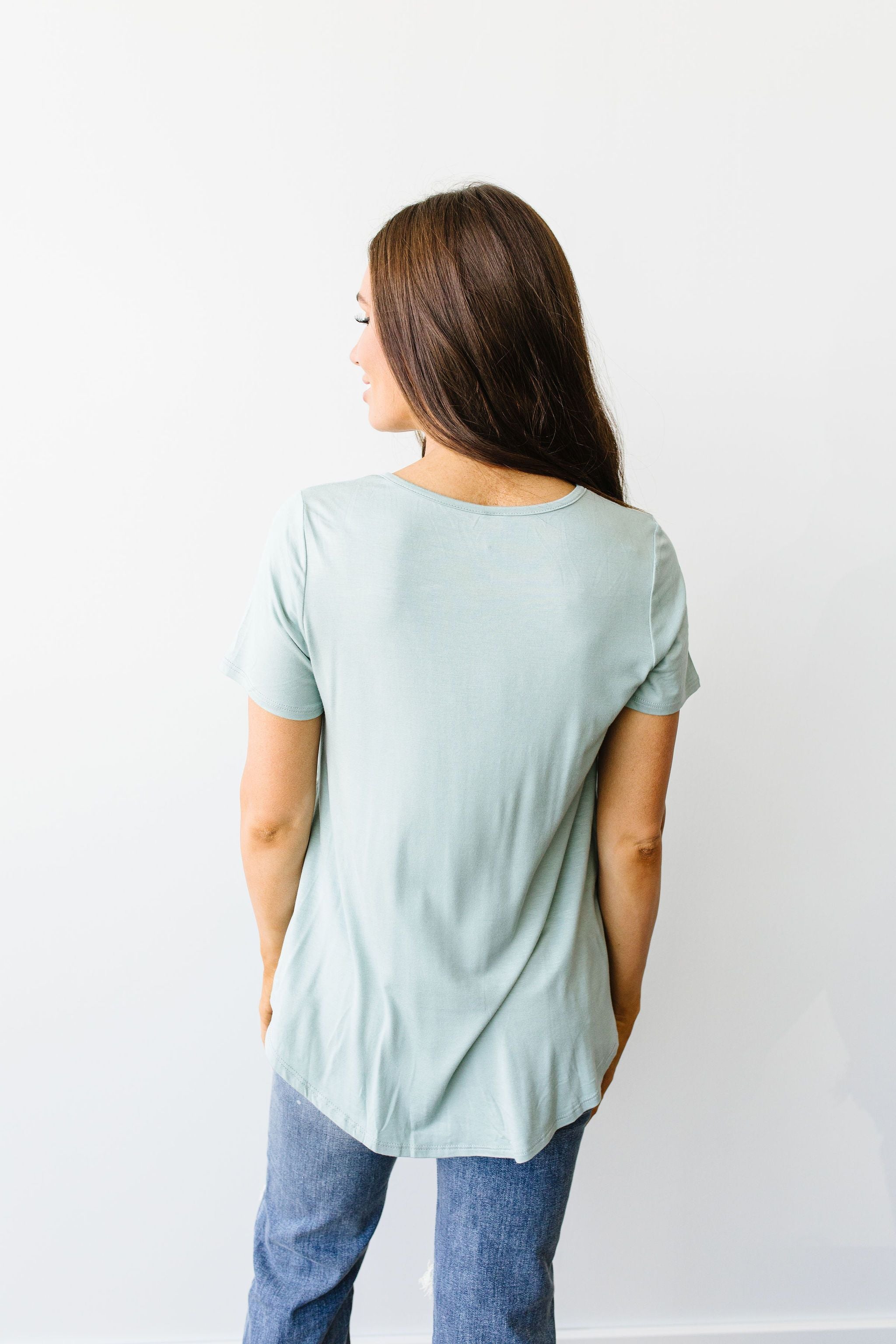 Bamboo Knit Top In Sage