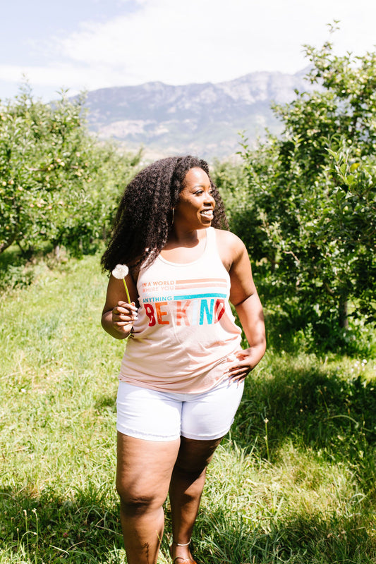 Be Kind Racerback Tank In Blush