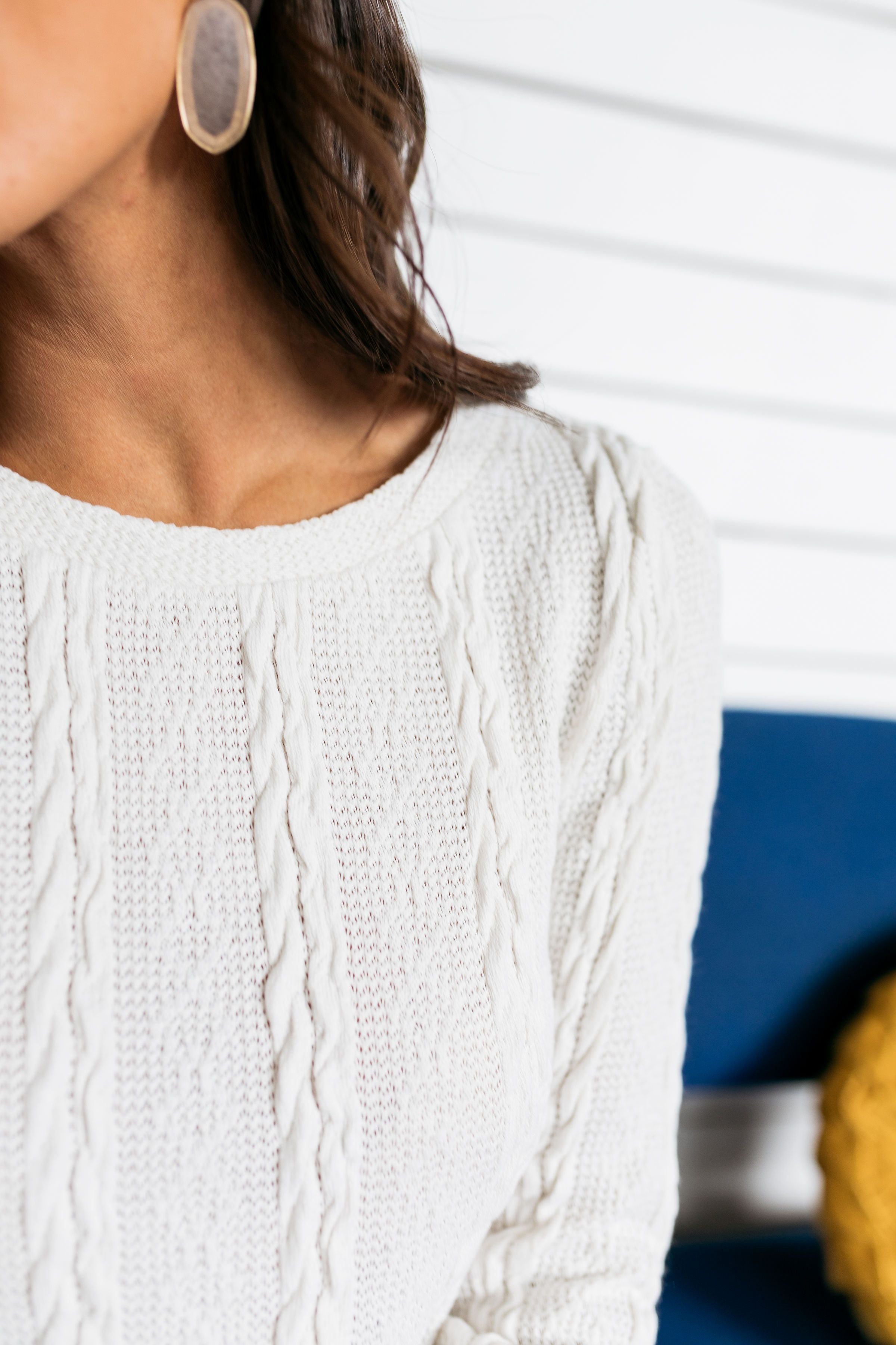 Bells And Whistles Cable Knit Sweater In Ivory