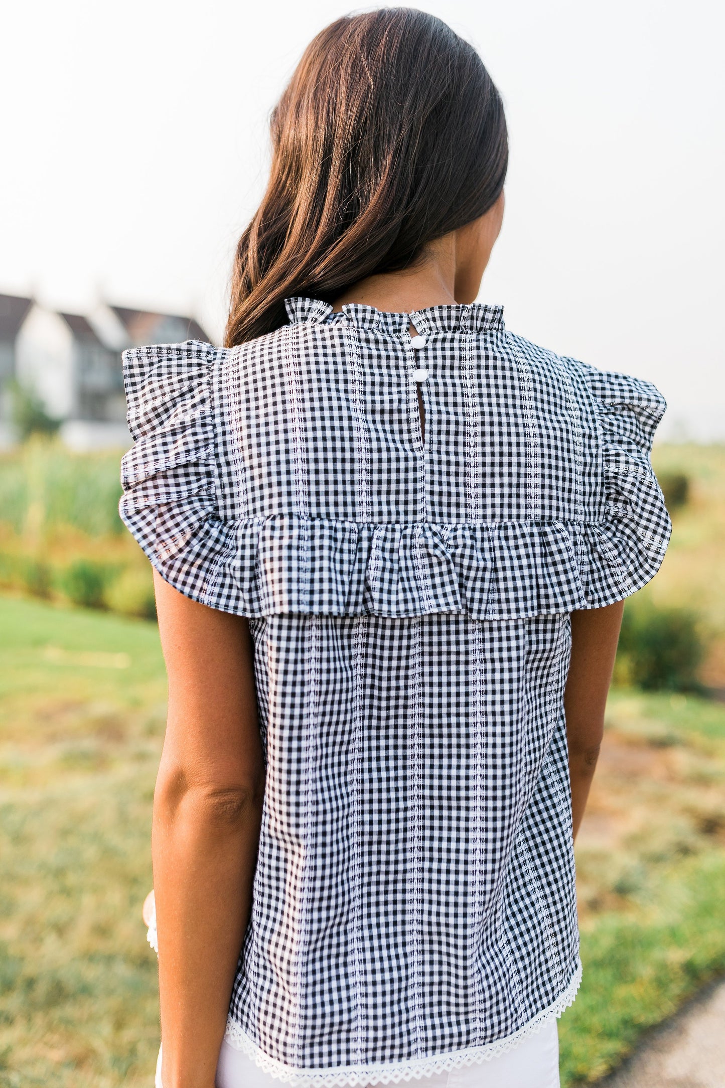 Black + White Gingham Top