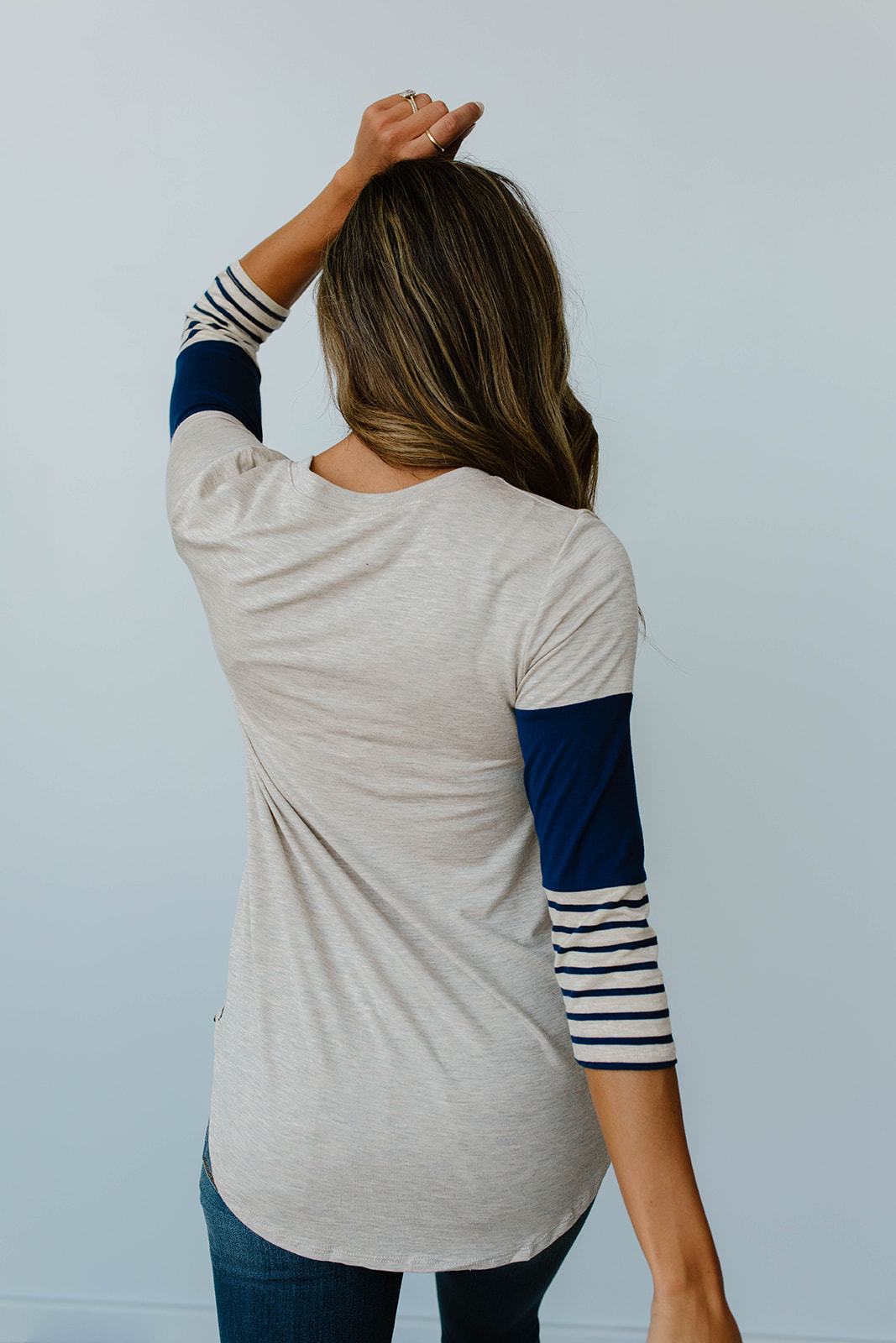 Block Talk Top In Navy