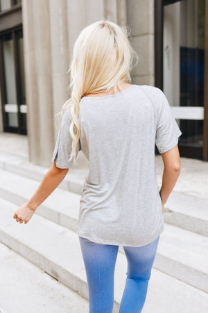 Boatneck Tee In Heather Gray